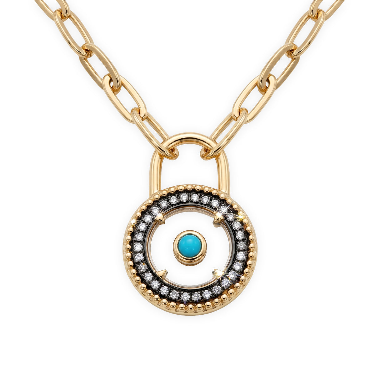 Turquoise Halo Link Necklace