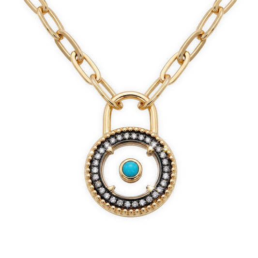 Turquoise Halo Link Necklace