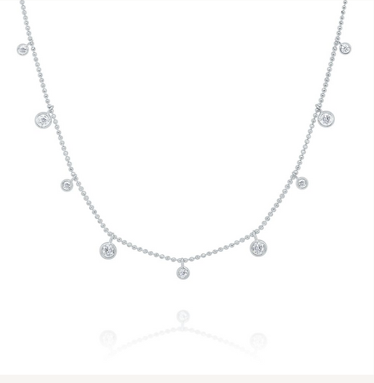 White Gold Chain With Round Diamonds.