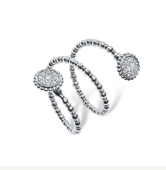 Round Diamond Bypass Flex Ring