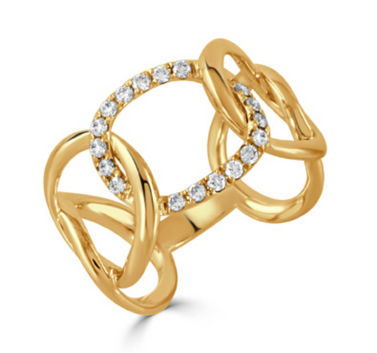 Fibonacci Diamond Link Ring