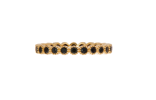18K Yellow Gold Black Diamond ring