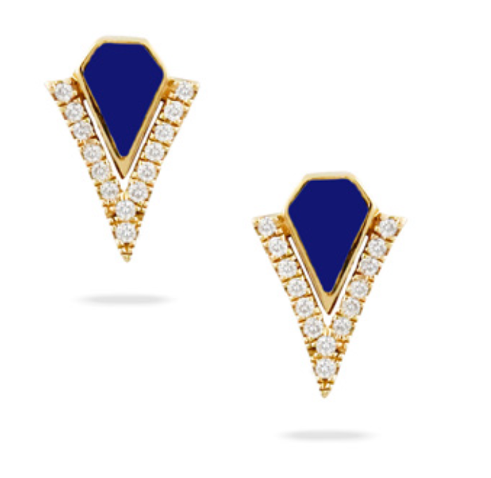 Turquoise Diamond Arrowhead Stud Earrings