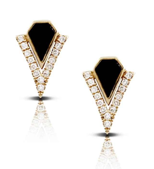 Turquoise Diamond Arrowhead Stud Earrings