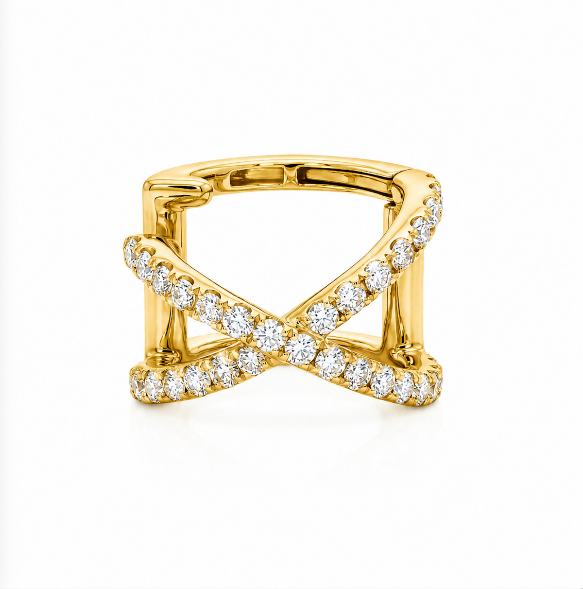 "Duet" Rose Gold and Pave Diamond Ear Cuff
