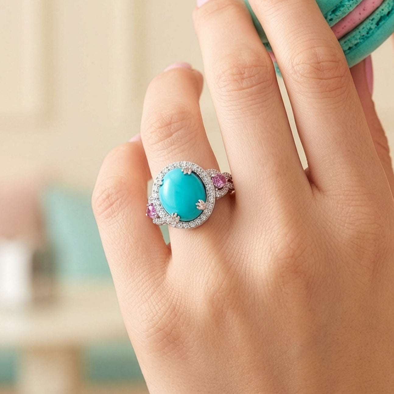 Turquoise Diamond Ring