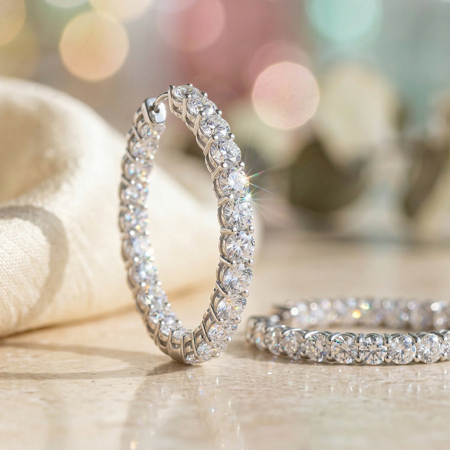 Brilliant Diamond Hoop Earrings