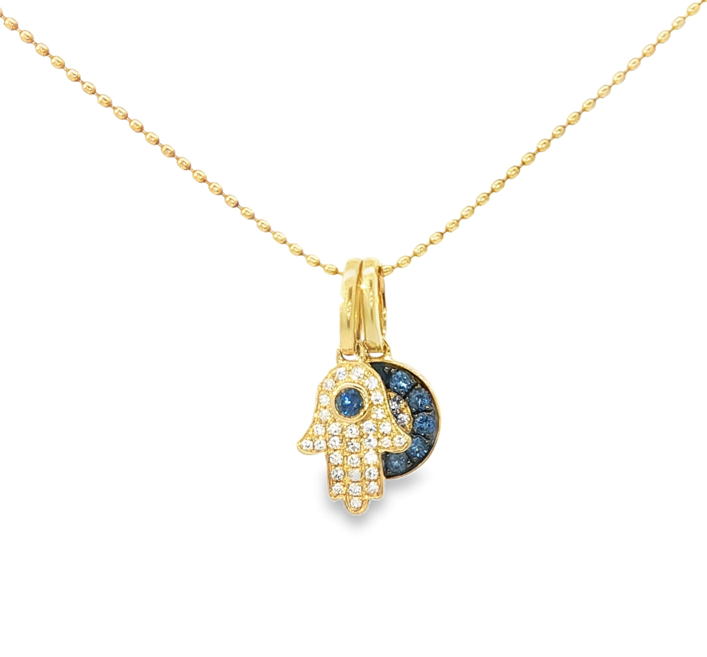 Evil Eye with Hamsa Pendants on Ball Chain