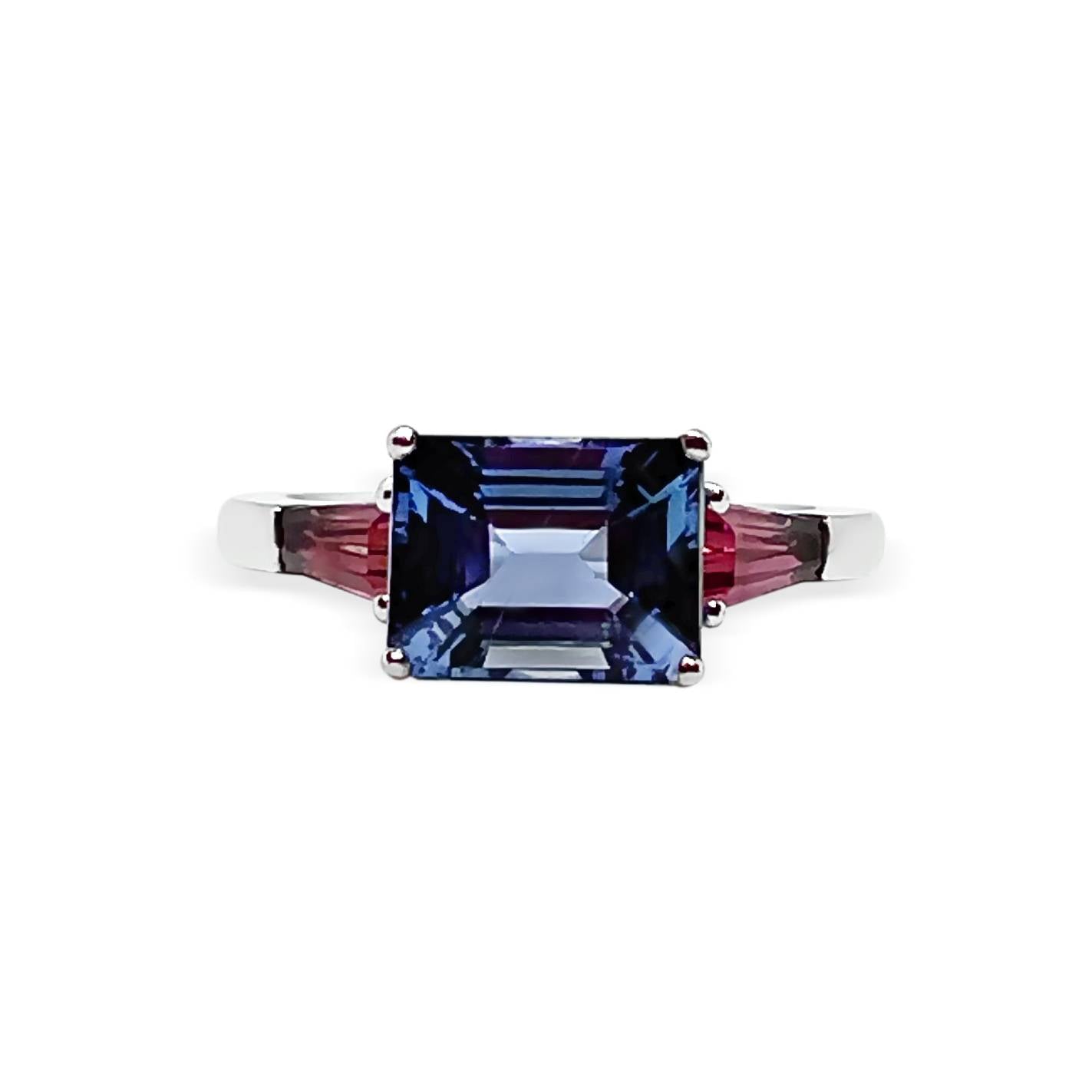 Natural Tanzanite with Tourmaline Ring