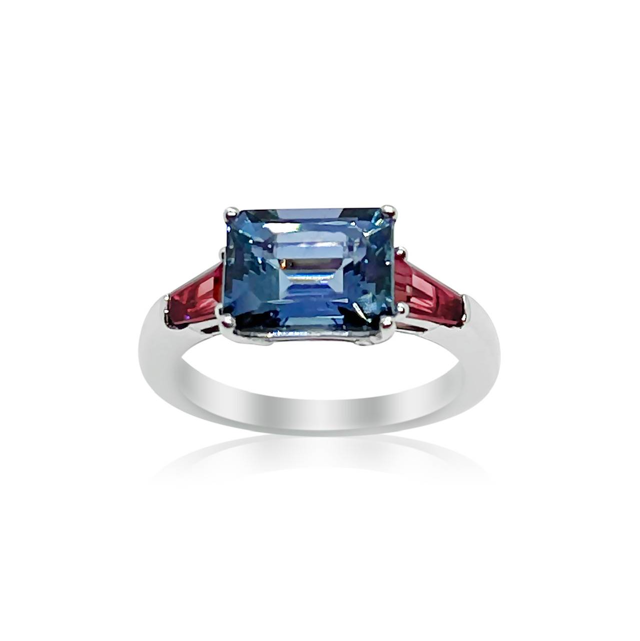 Natural Tanzanite with Tourmaline Ring