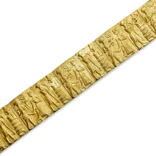 Hieroglyph style Bracelet in 18k