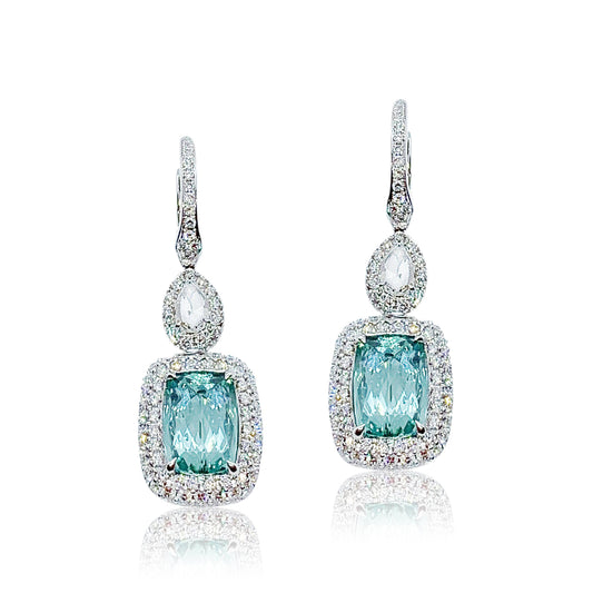 Blue-Green Tourmaline Earrings