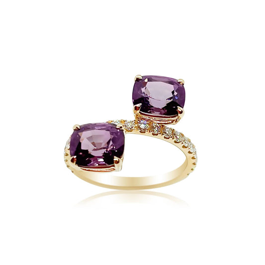 Purple Spinel Twin Ring